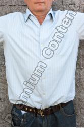 Upper Body Man White Casual Shirt Average